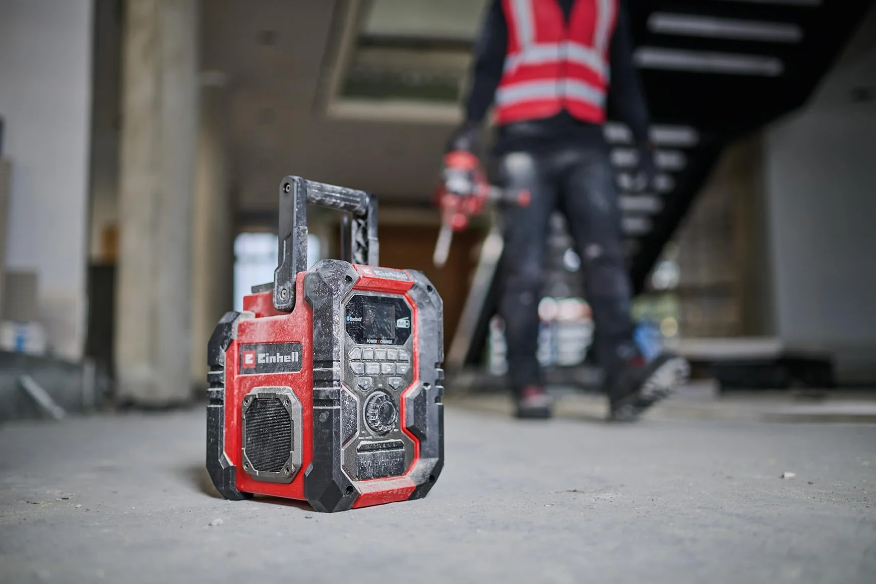 Radio da cantiere Einhell TE-CR 18 Li DAB+/FM/BT - Solo Power X-Change (18 V, DAB+, FM, Bluetooth, AUX, USB, ricerca automatica dei canali, display TFT a colori, IP65, senza batteria)