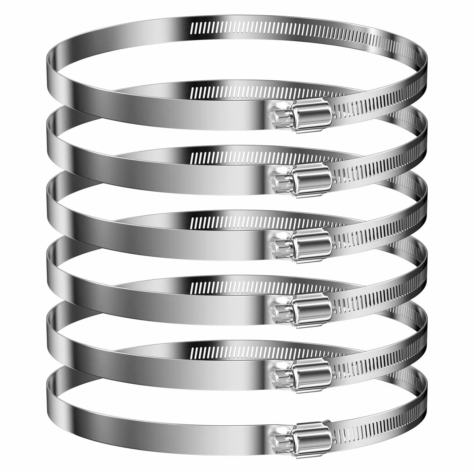 Fascette Metalliche(141-165Mm) 6Pcs, Inox Morsetto Stringitubo Stringi Tubo, Metallica 304 Acciaio Fascetta per Tubi, Piscina Regolabili Stringitubi, per Tubo Acqua, Tubo Auto, Tubo Gas