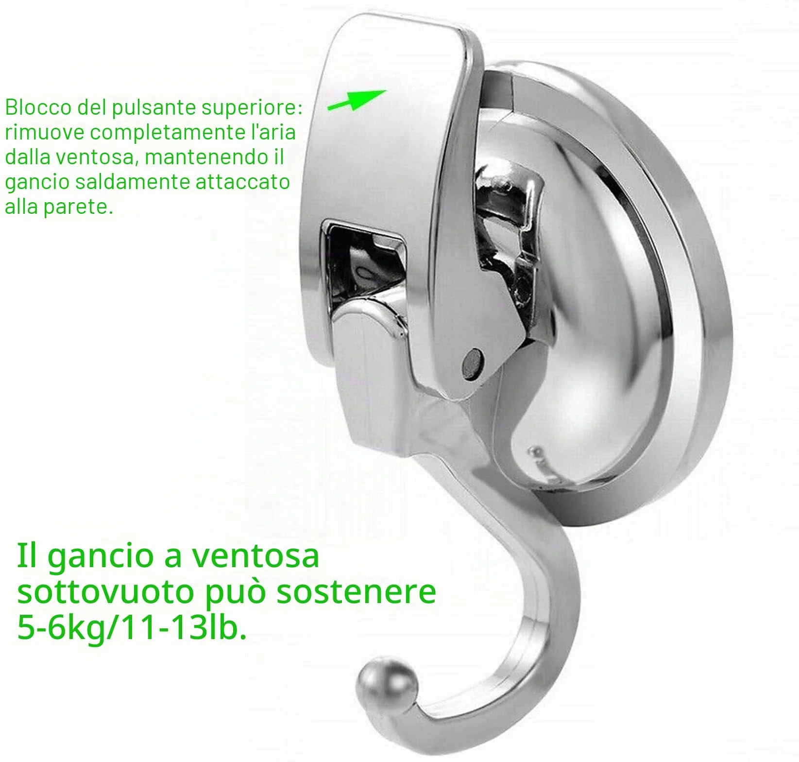 Ganci a ventosa autoadesivi argento confezione da 2