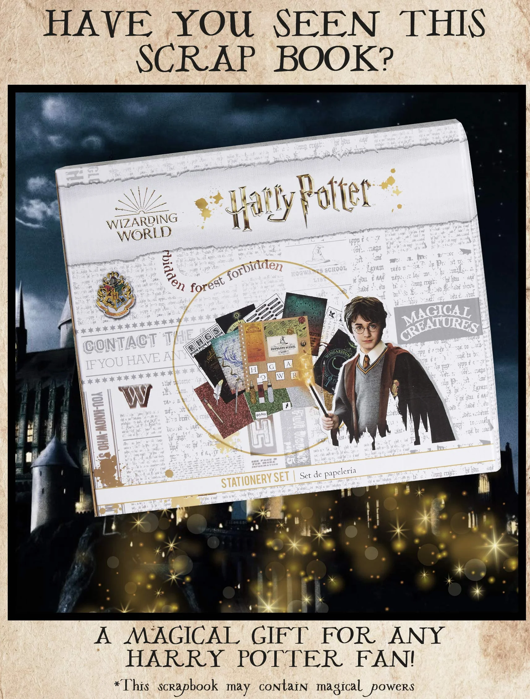 Harry Potter Scrapbooking Kit Cancelleria Kawaii Scrapbooking Accessori Adesivi Timbri Taccuino Attivita Creative per Bambini (Bianco)