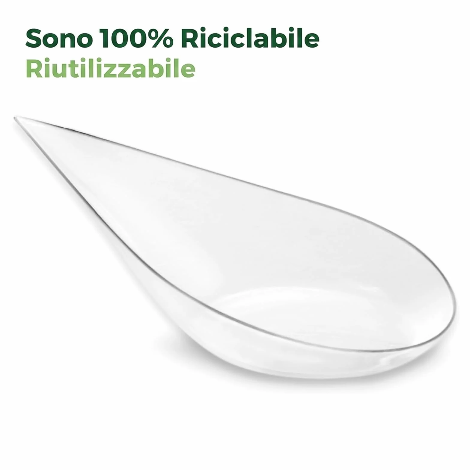 Cucchiaio Catering a Forma di Lacrima Colore Trasparente 50 unità 10,1 x 5 cm Plastica Riciclabile