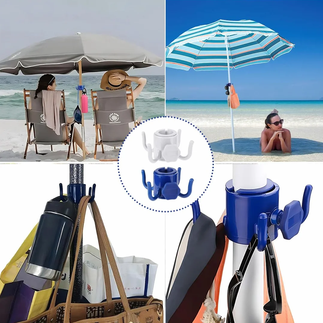 Gancio per ombrellone 3 denti, ganci ombrelloni estivi, organizzatore spiaggia borse