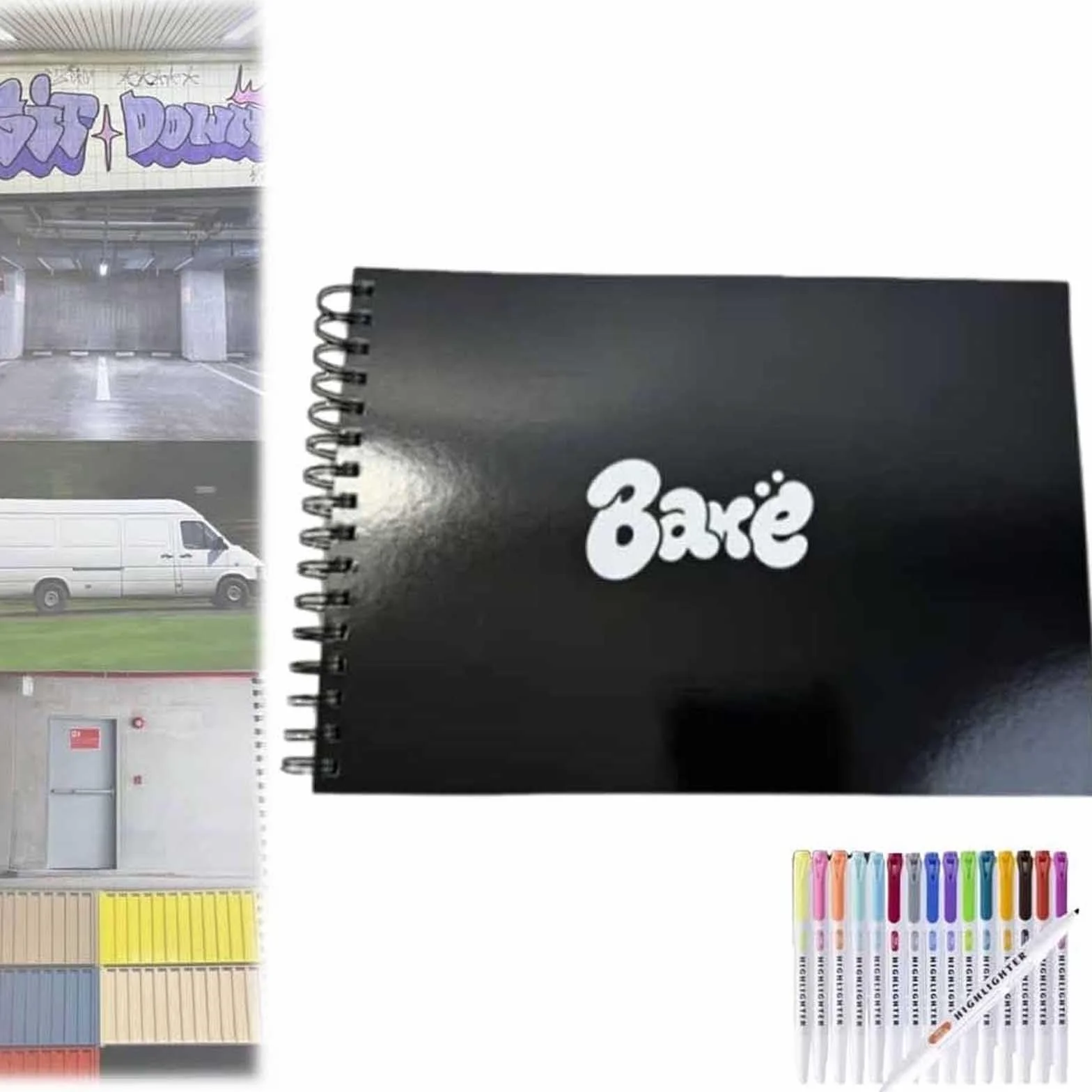 Graffiti Sketchbook: Carta riciclata da 90 kg - Senza sbavature, Creativity Bare Graffiti Sketchbook con 180 paesaggi urbani reali, Quaderno di Street Art di livello professionale (A)