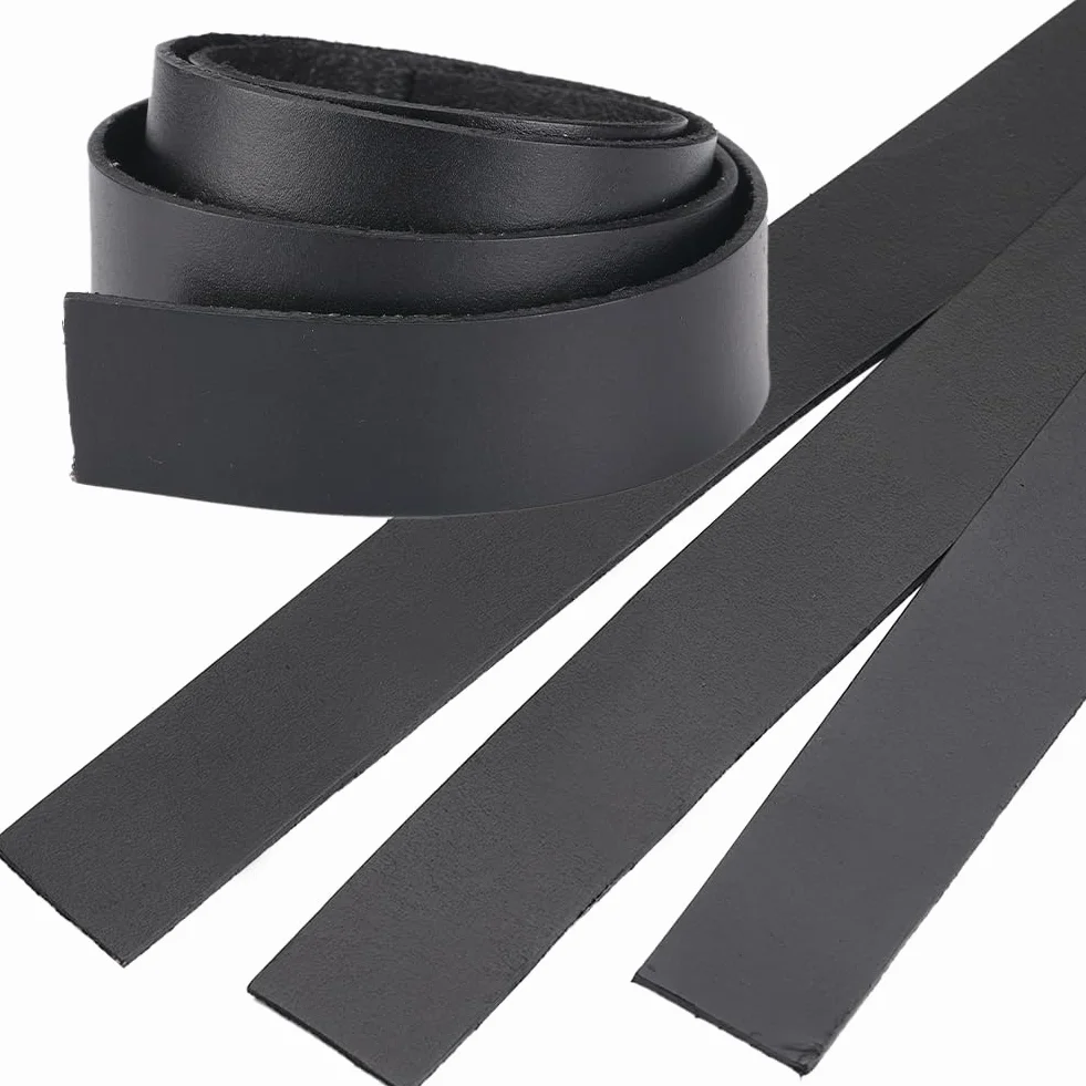 GORGECRAFT 3 rotoli di cinturino in vera pelle, larghezza 25 mm, spessore 2 mm, colore nero, cinturino in pelle bovina, corda intrecciata per bracciali, creazione di gioielli, cinture, cassetti