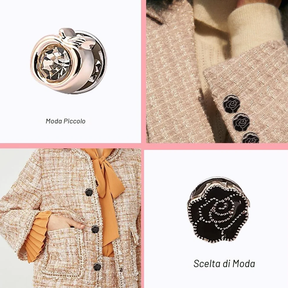 Spille a Bottone, 20 Pezzi Bottoni da a Spillo, Camicia da Spilla Bottoni, Spille di Sicurezza a Bottone, Accessorio Invisibile per Camicia, Senza Cucire