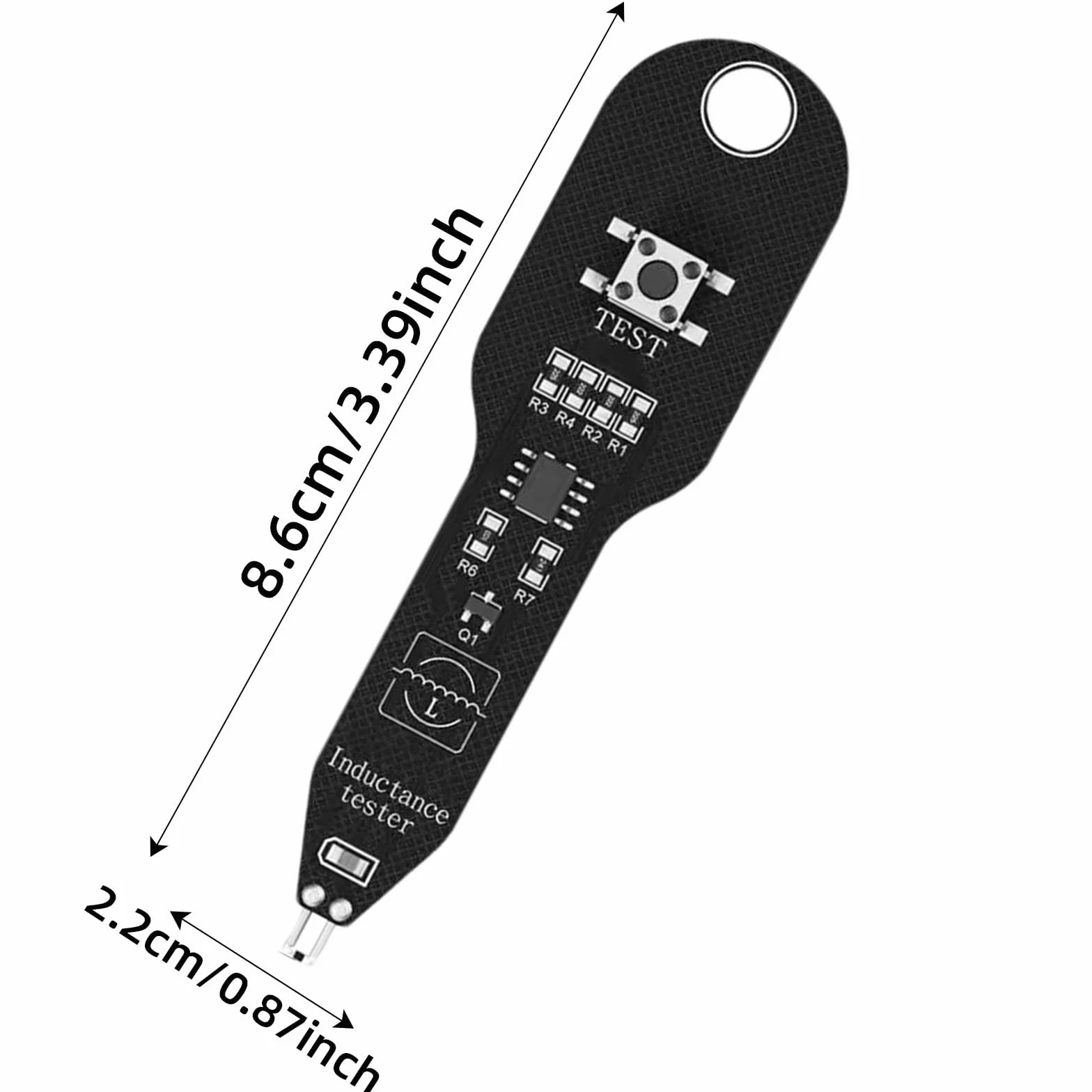 Tester di Induttanza Portatile, Mini Rilevatore Componenti Elettronici per Riparazione Scheda Madre PCB, Misuratore LCR SMD con Porta USB-C, Strumento Diagnostico Alta Precisione (A01, 8.6x2.2cm)