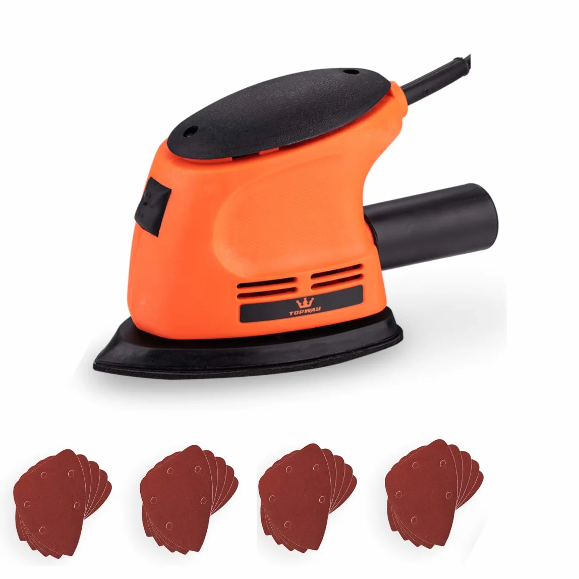 Levigatrice elettrica per mouse con dettagli TOPWAY, levigatrice elettrica per angoli da 105 W con porta di estrazione della polvere per la finitura di mobili per la decorazione domestica
