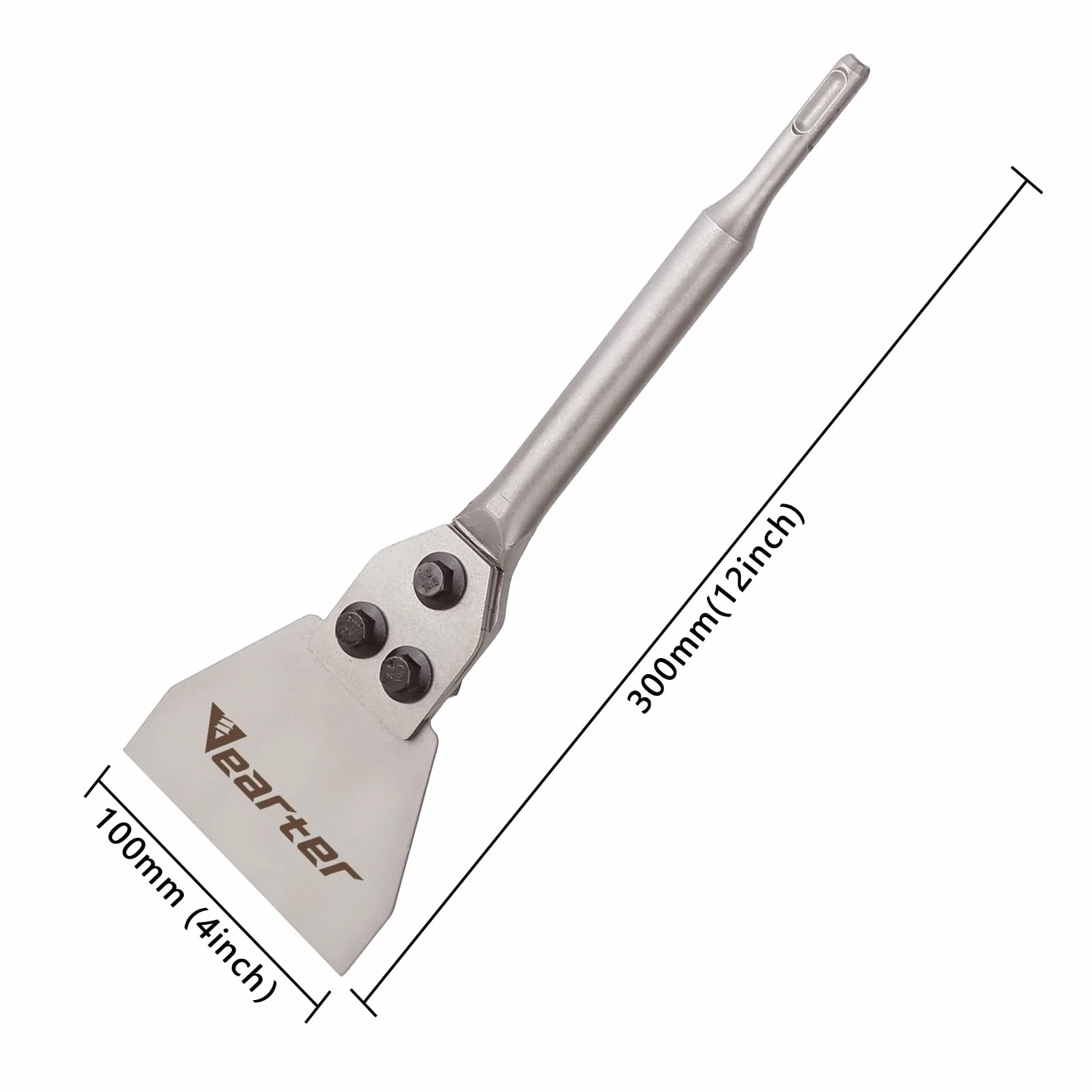 SDS Plus, scalpello per stucco, 300 x 100 mm, raschietto per pavimenti 40CrMo, scalpello per piastrelle, colla per pavimenti, linoleum, colla per piastrelle, colore
