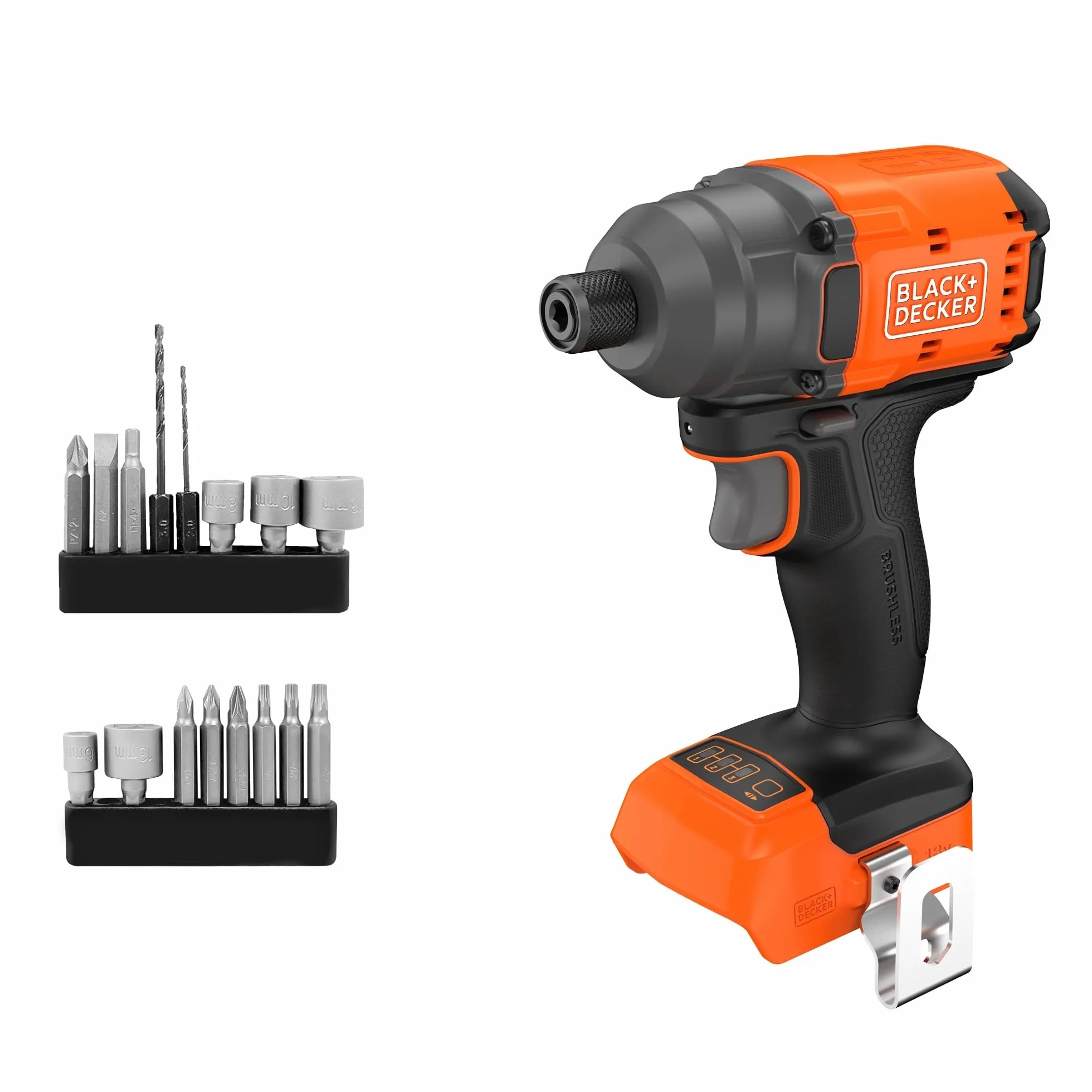 BLACK+DECKER Azionatore a impulsi senza spazzole, avvitatore a impulsi senza fili e 20 punte, senza batteria o caricatore, BLIM78NZ-XJ
