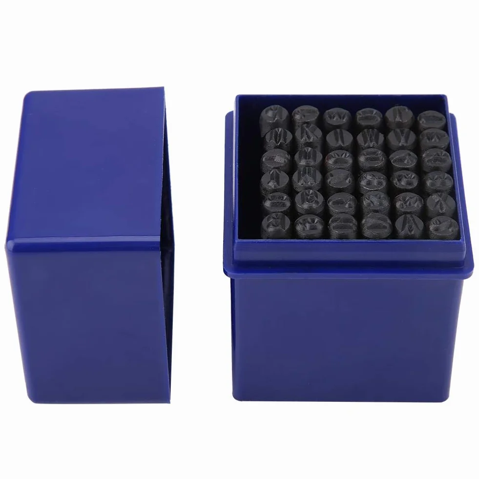 Ausla Set di Punzoni in Metallo 36 Pezzi, Lettere A-Z e Numeri 0-9 5 mm, per Incisione su Metallo Pelle Legno Plastica