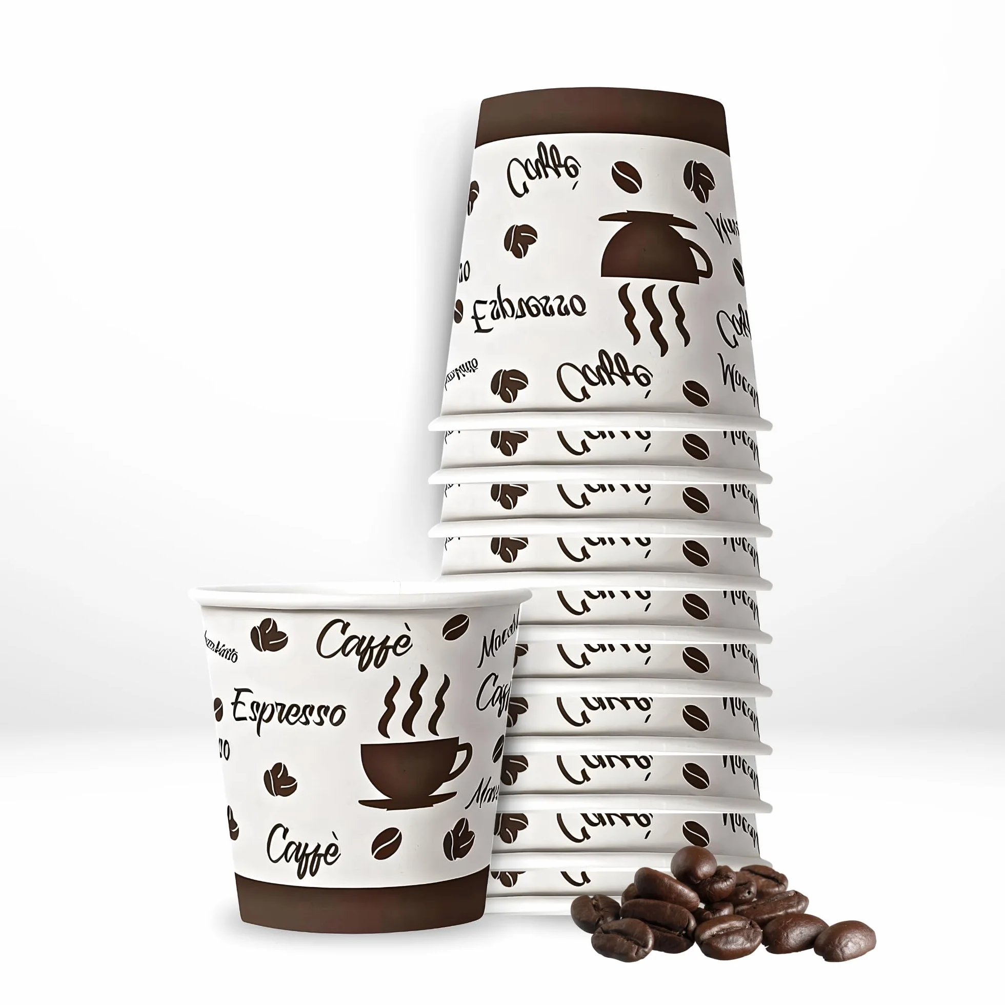 Perla 500 Bicchierini Caffè Carta 75ml Monouso Biodegradabili per Bevande Calde