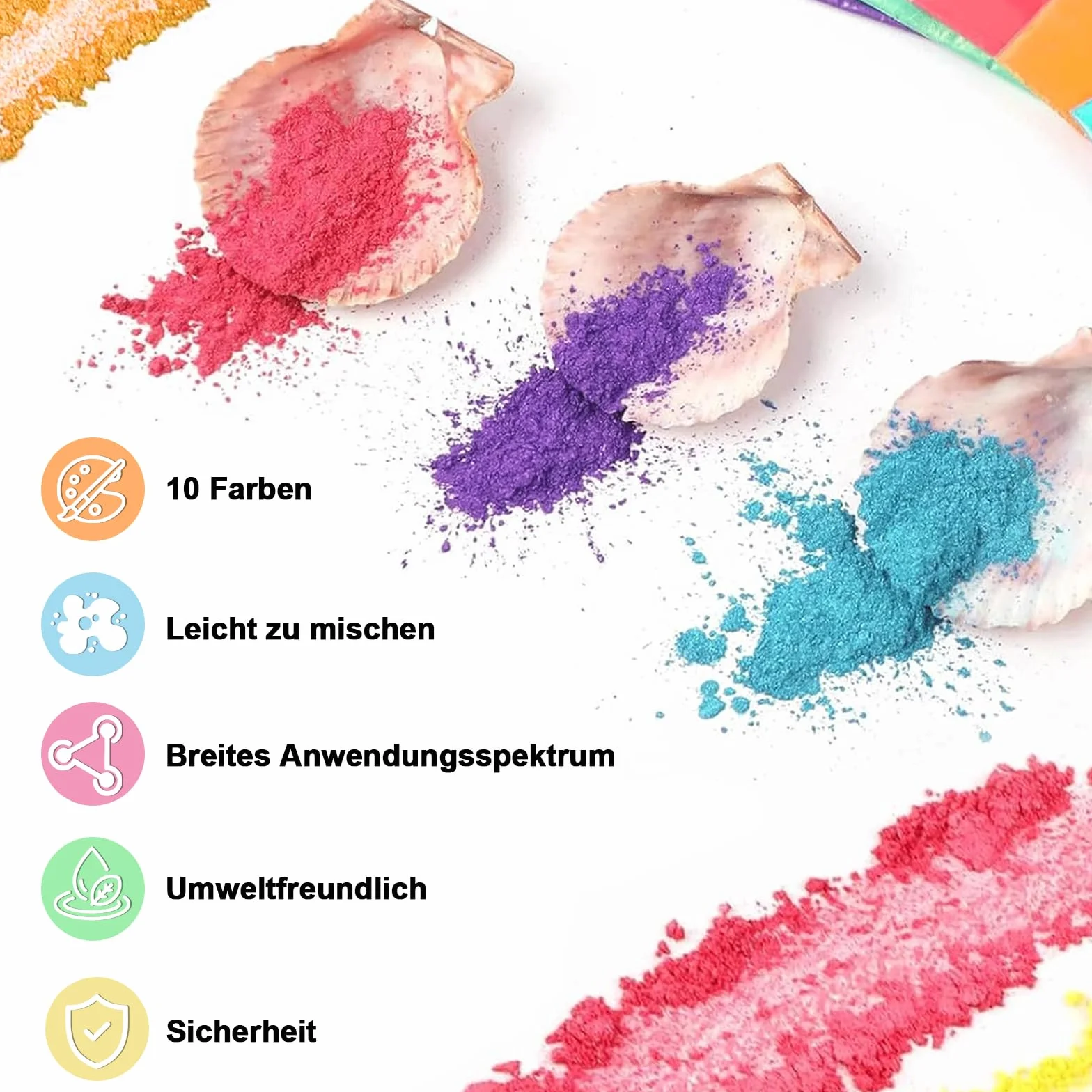 Set di 10 colori di resina epossidica da 3 g, polvere di mica, pigmenti colorati per colata in polvere, polvere per pigmenti in resina epossidica per sapone, candela, creazione di gioielli
