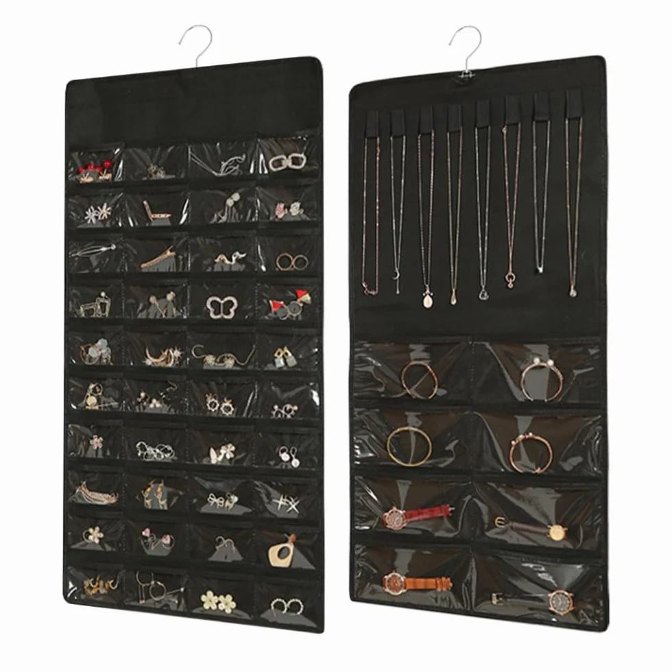 Organizzatore Collane da Armadio Portagioie da Muro Hanging Earring Holder Nero