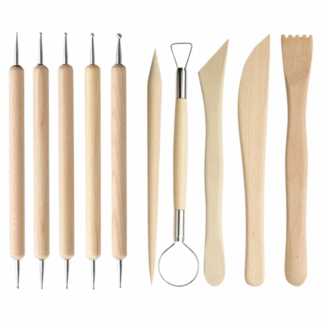 10 Pezzi Strumenti per Modellare Argilla, Attrezzi per Modellazione di Das e Ceramica, Kit Ceramica Fai da Te Perfetta per Professionisti o Principiant