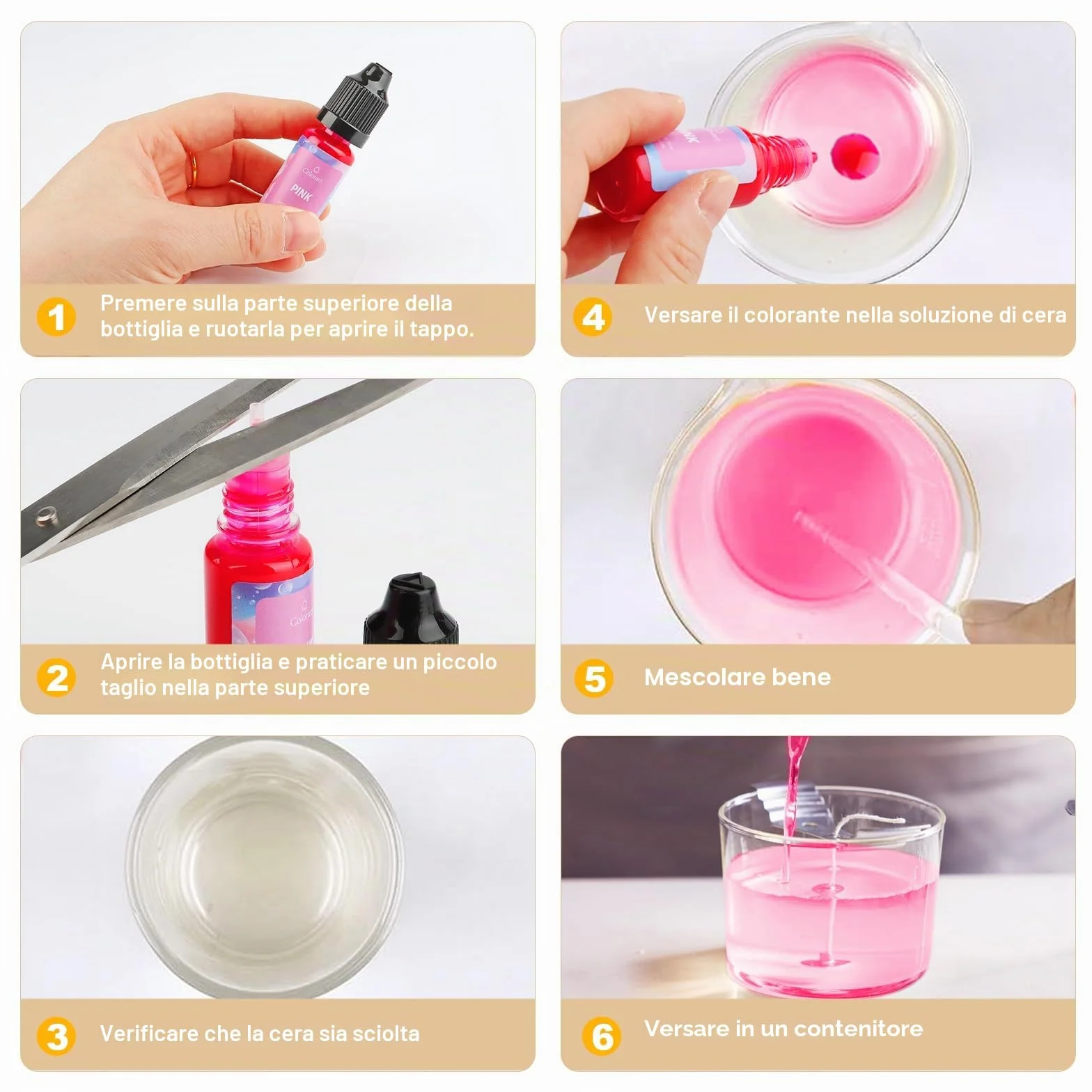 Colori a Candela - 18 Coloranti Liquidi per Candele Fai da Te, Altamente Concentrati per Cera di Soia, Gel e Paraffina
