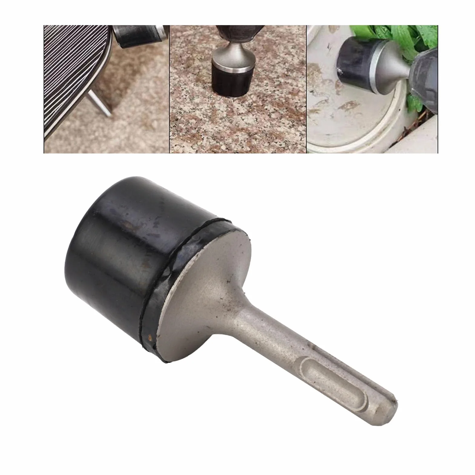 Power Hammer Round Rubber 40CR Shank Trapano Elettrico Hammer Power Tool Attachment Scheda di Installazione Grip Tool per la Costruzione di Pavimenti in Piastrelle di Ceramica