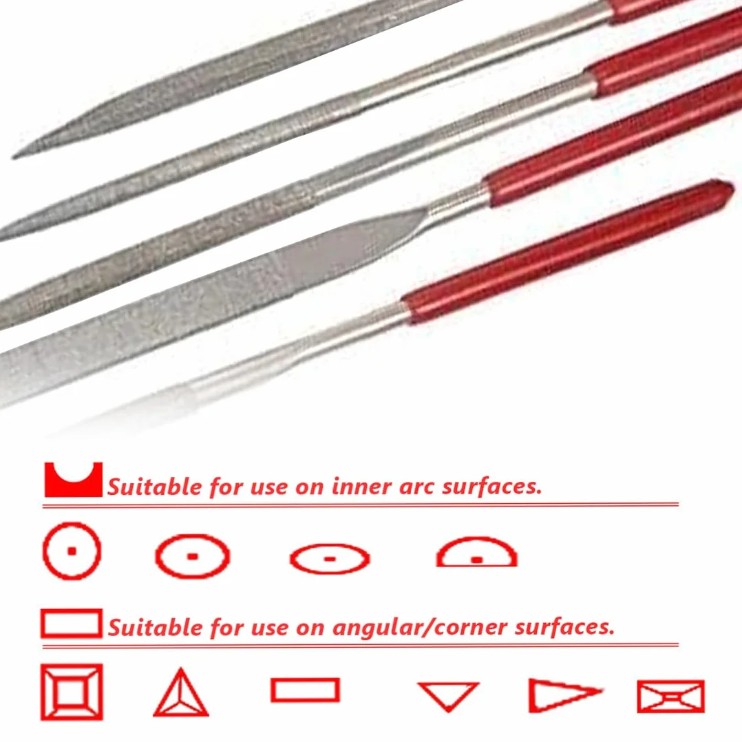 WeddHuis Set di 5 Pezzi Mini Lime e Raspe Diamantate, Utensili Professionali per Lavoro di Ceramica/Terracotta/Metallo, Strumenti Per La Scultura In Legno, Raspa, Lima per Legno, Set Utensili Lavoro