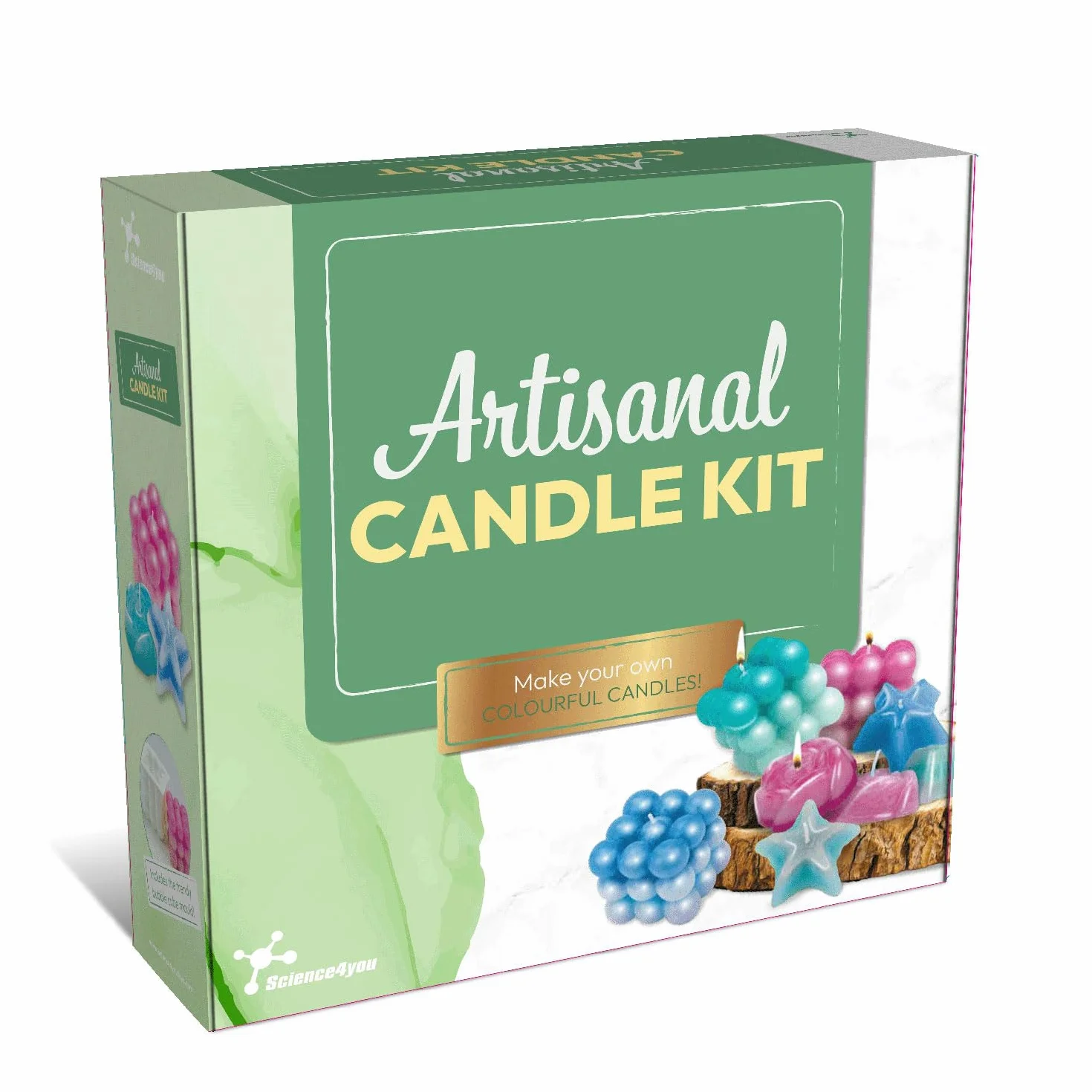 Science4you Kit per la Creazione di Candele - kit per Candele Fai Da Te, Kit Artigianale con 3 Diversi Stampi per Profumate, Kit Originali per Adulti, Regalo di Artigianato per Donne e Uomo