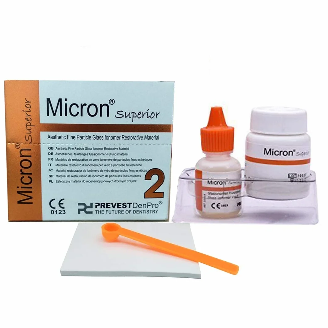 Micron Superior 2 FINE Particella Vetro IONOMER RIEMPIMENTI Corone Cemento, Materiale Restauro