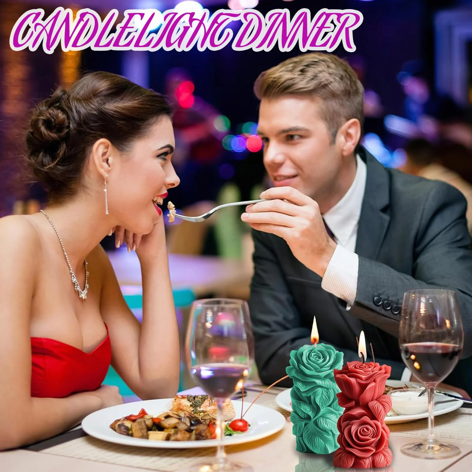dellyy 3 pezzi stampo silicone fiori, Stampi Silicone per Candele Adatto per San Valentino, Matrimoni, Appuntamenti e Altre Occasioni per Creare un'atmosfera Romantica