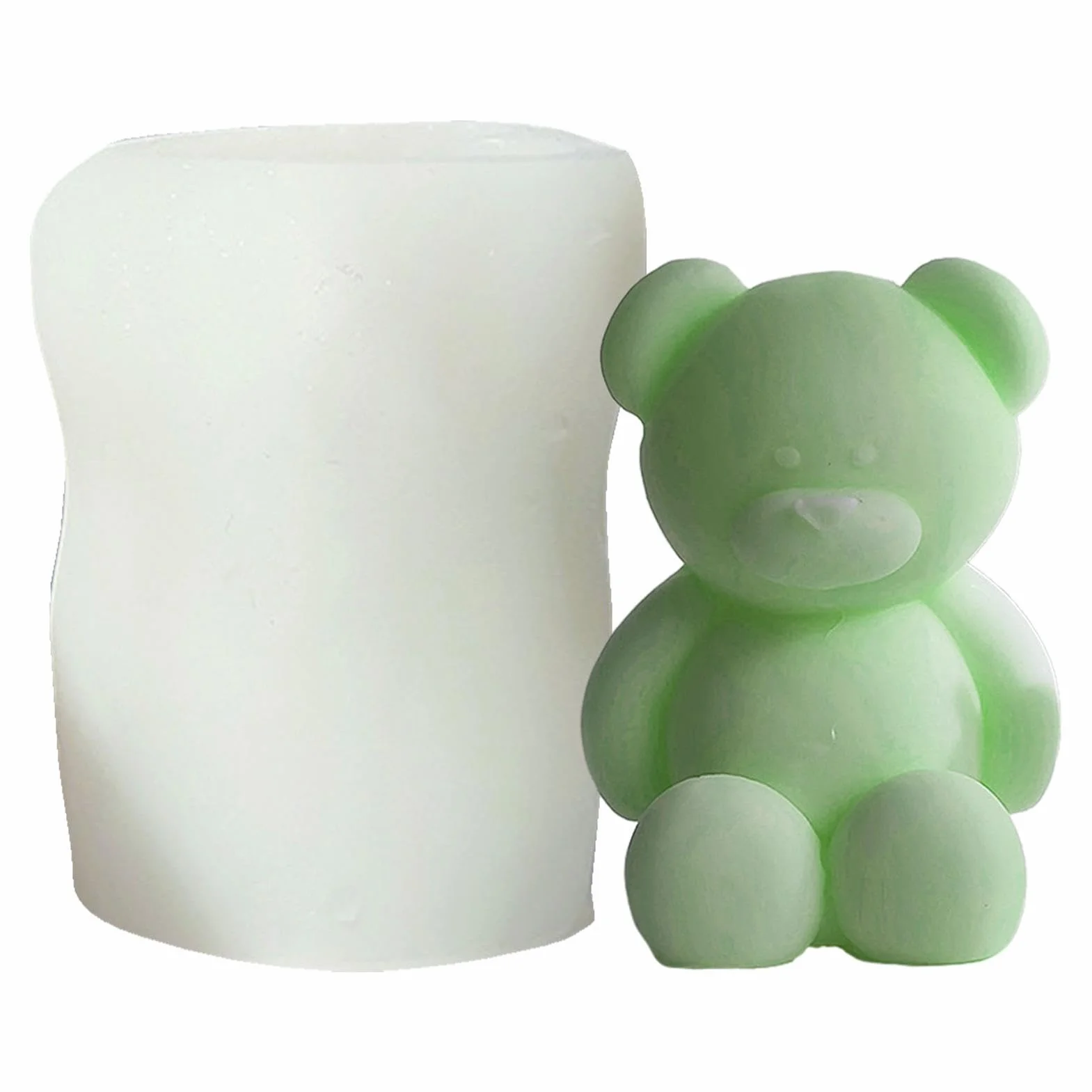Stampo per candela a forma di orsacchiotto, in silicone, per candele profumate, sapone, resina
