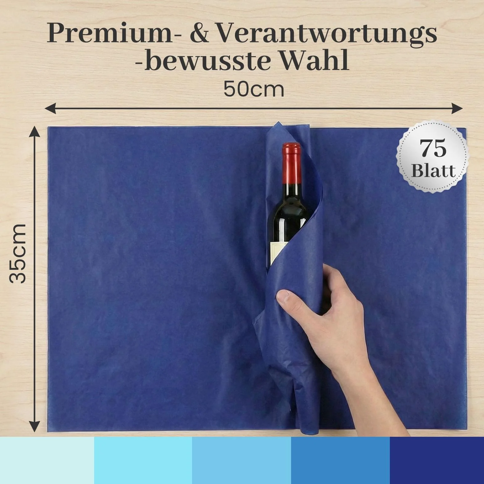 Carta velina blu 75 fogli 50x35 cm VGOODALL carta regalo compleanno matrimonio
