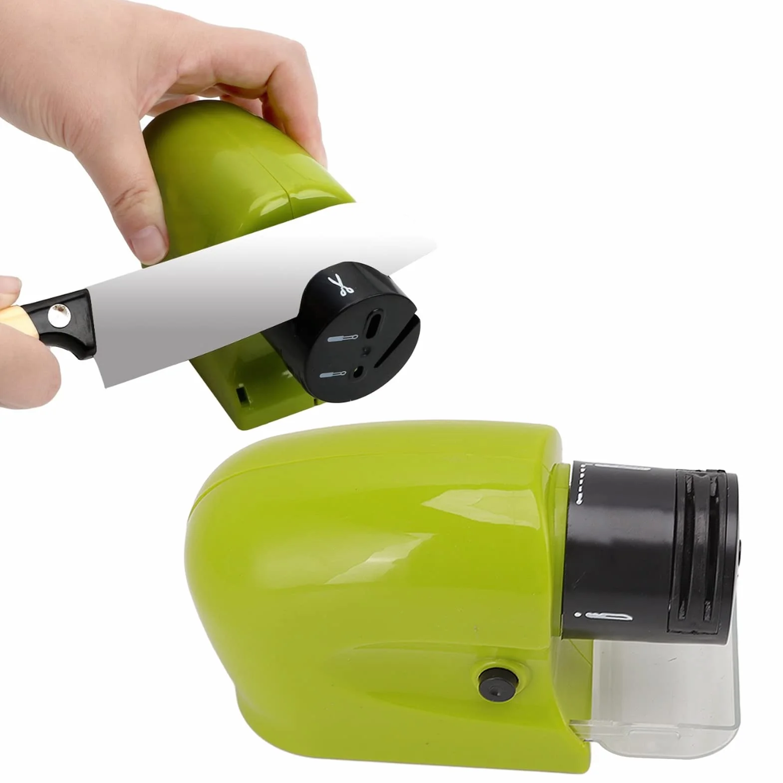 Electric Knife Sharpener, Automatic Knife Sharpening Machine for Kitchen Use, Swifty Sharp Black Quick Sharpening Tool No Battery Required