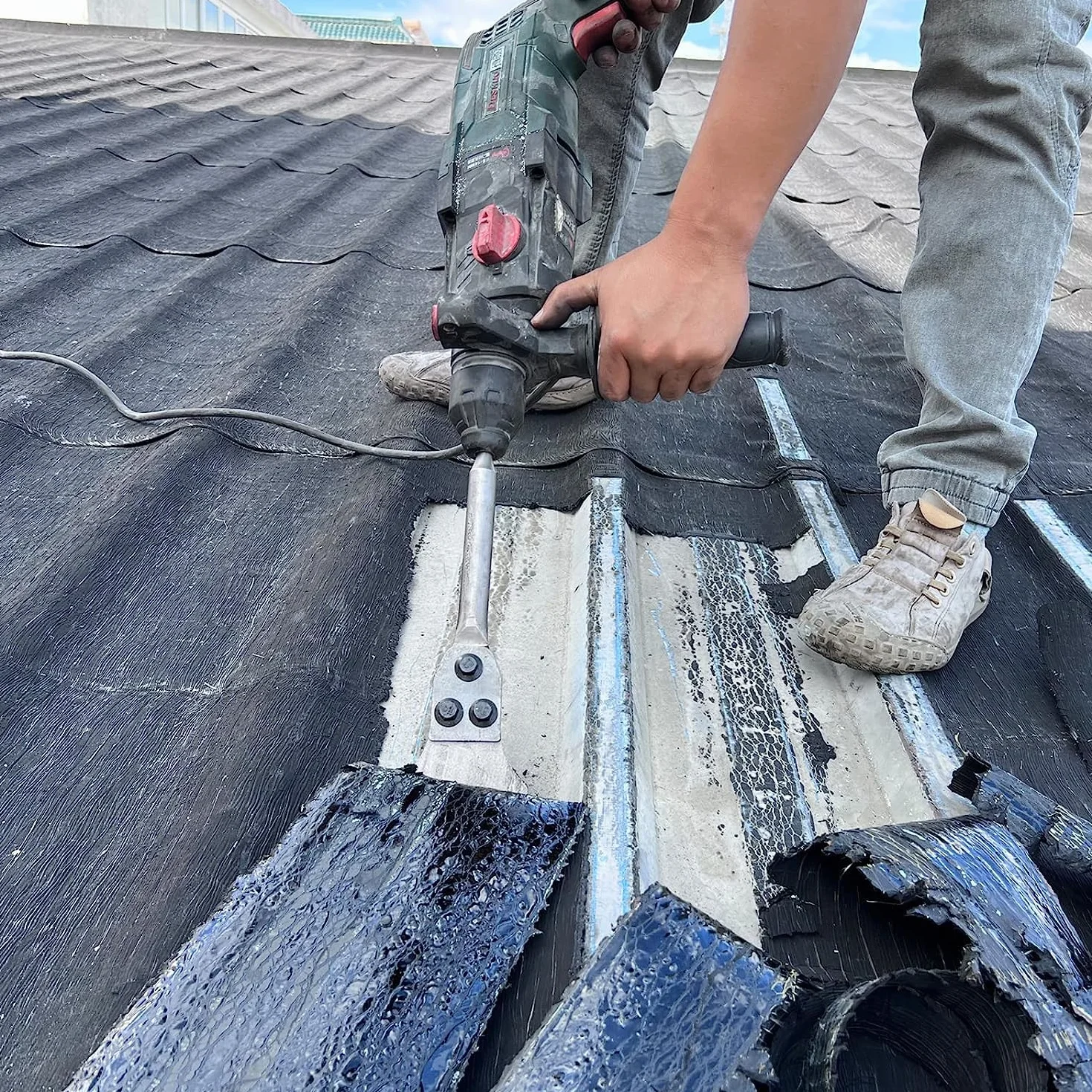 SDS Plus, scalpello per stucco, 300 x 100 mm, raschietto per pavimenti 40CrMo, scalpello per piastrelle, colla per pavimenti, linoleum, colla per piastrelle, colore