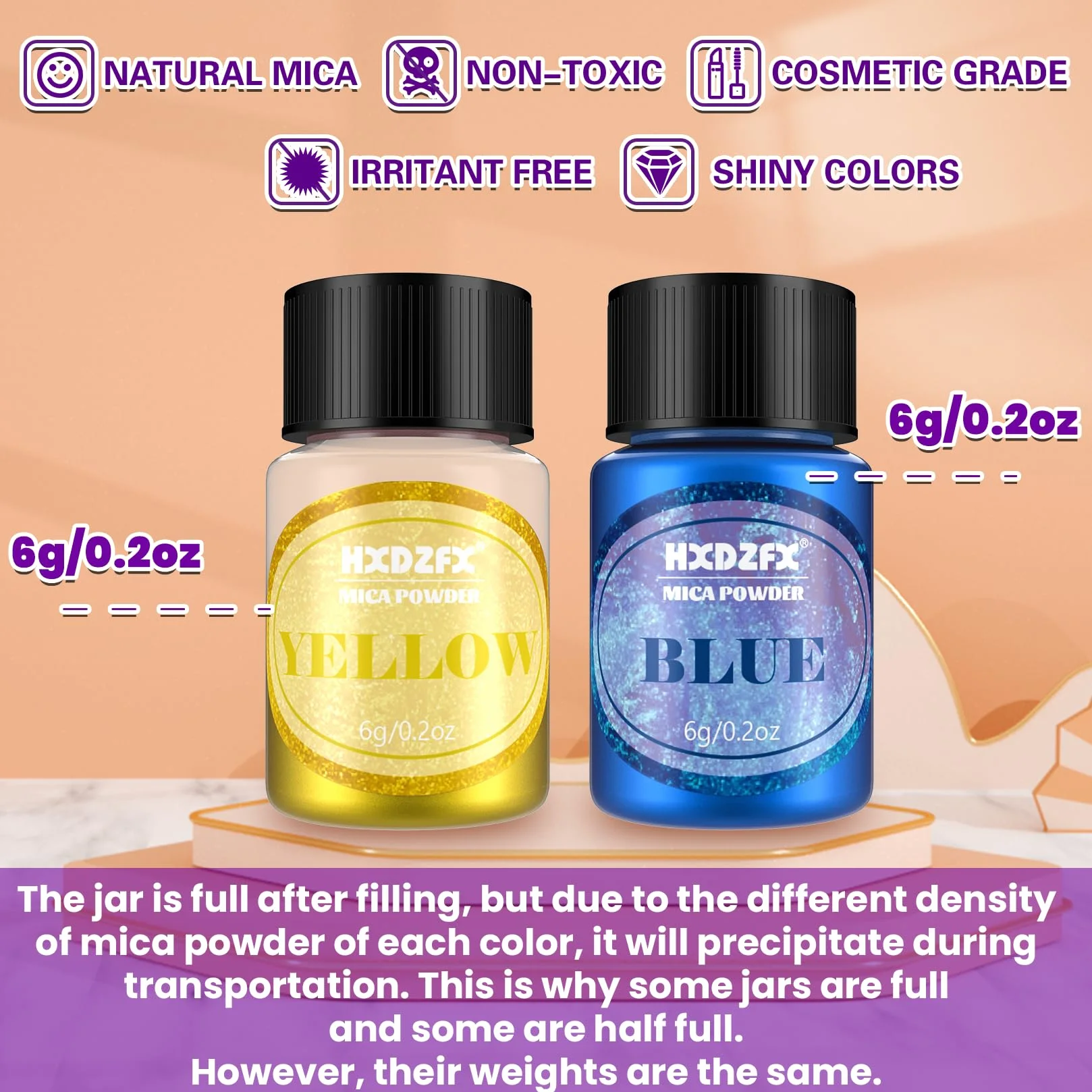 Polvere di Mica 27 Colori, Perlescente Resina Epossidica Pigmento Kit, Adatto Per Lucidalabbra, Smalto per Unghie, Trucco, Resina Epossidica, Produzione Di Candele, Bomba Da Bagno(5 g per bottiglia)