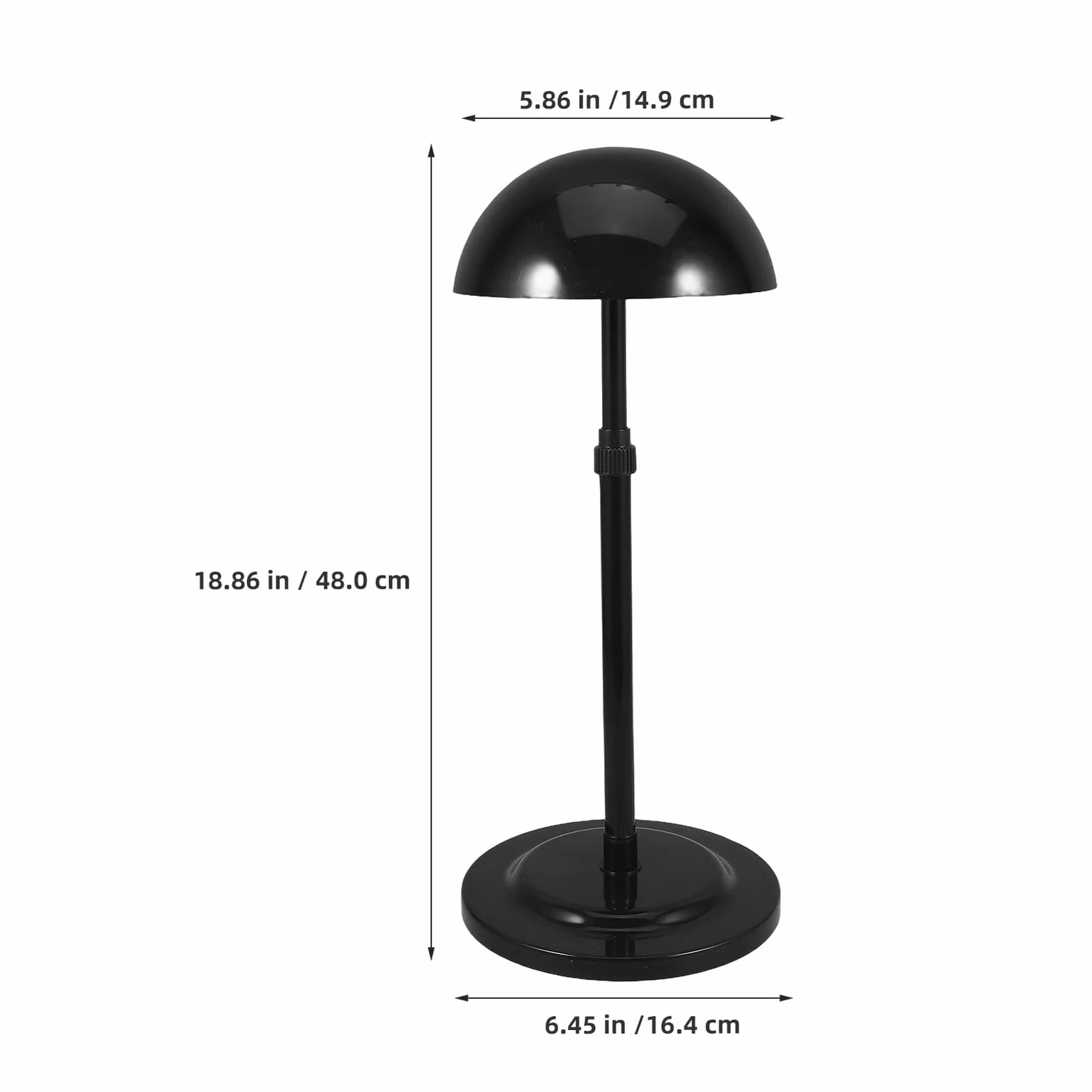 Homoyoyo Espositore per Cappelli Regolabile in Plastica Nera Supporto da Tavolo Portatile con Base Rotonda Antiscivolo