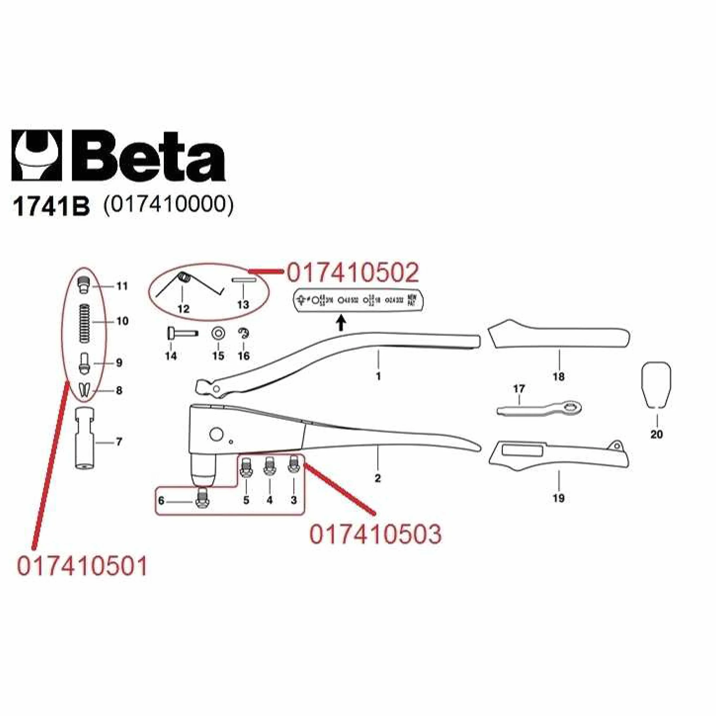 Beta 1741B Rivettatrice 4 Testine Intercambiabili