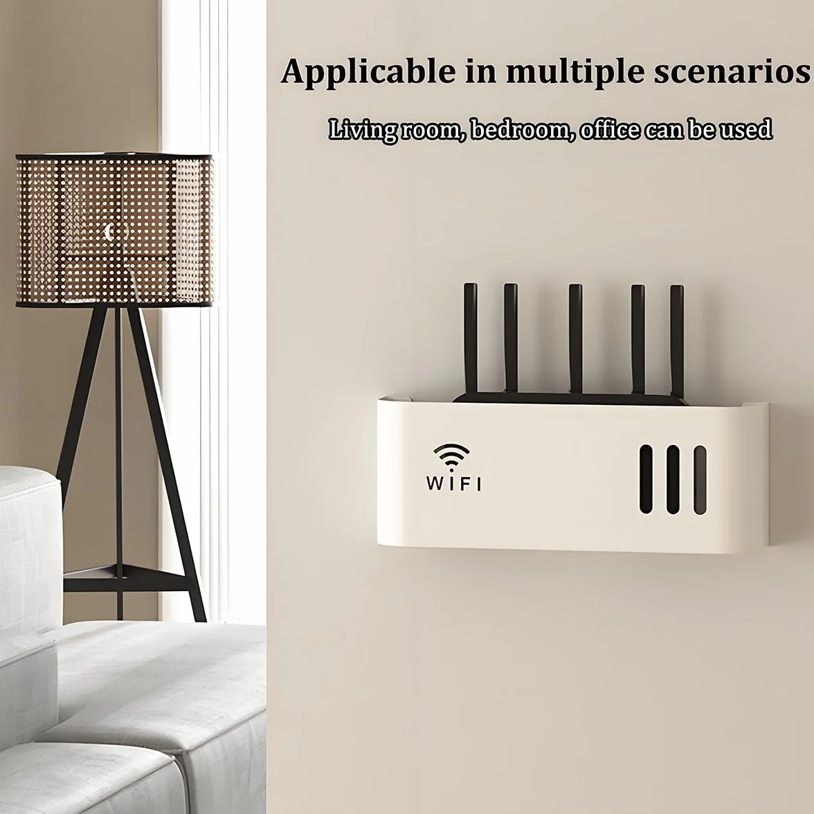 Porta Modem da Parete, Porta Modem, Mensola Modem WiFi da Muro per Nascondere Il Router e Mettere in Ordine i Suoi Cavi(White)