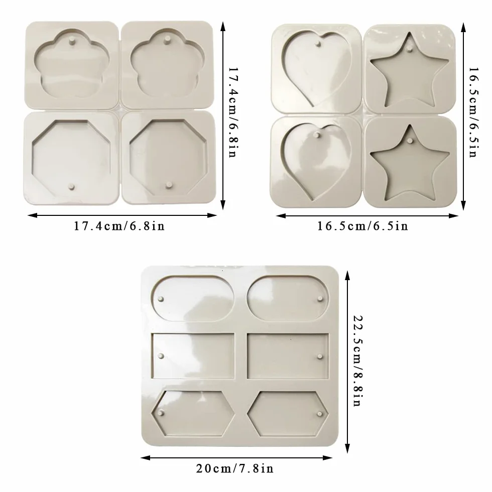3 Pezzi Stampi in Silicone per Sapone,Stampo per Candele in silicone,Stampi Sapone Fai da Te con Foro per Appendere,6 Cavità e 4 Cavità stampi silicone per DIY Homemade Craft