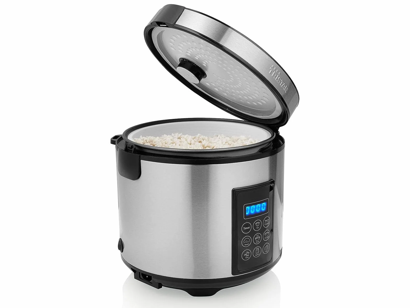 Tristar Cuociriso E Vaporiera XL (2,2 L), Mantenimento In Caldo 24 H, 7 Programmi, Pannello Digitale, Timer, Per 8–10 Persone, BPA Free, Incl. Accessori, Argento, RK-6138