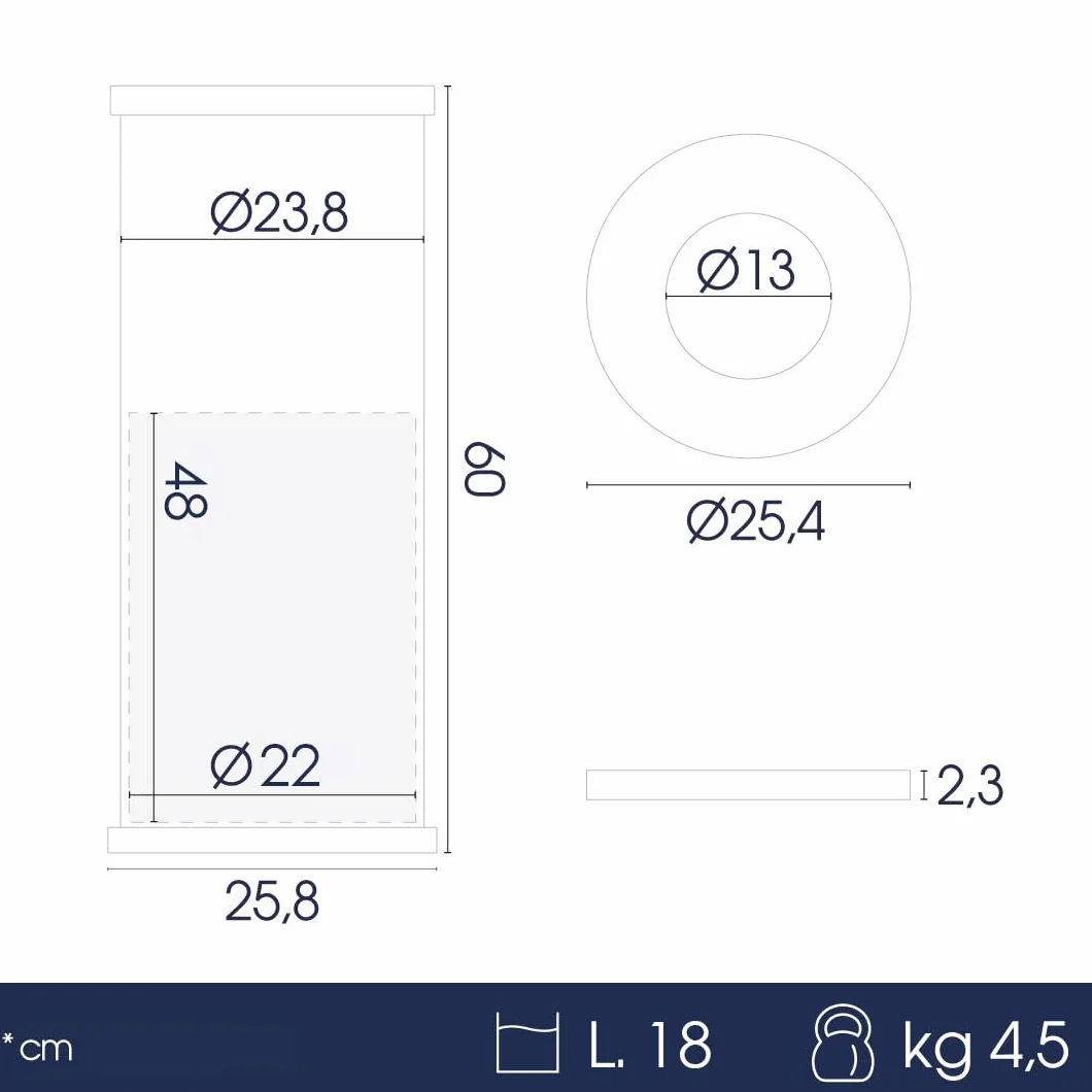 Danieli Ho.Re.Ca. Cestino Gettacarte CES021 | Cestino Ufficio Verniciato a Polveri | Cestino Spazzatura con Anello in Acciaio | Centimetri Ø 25 x 61 | Litri 18 | Nero