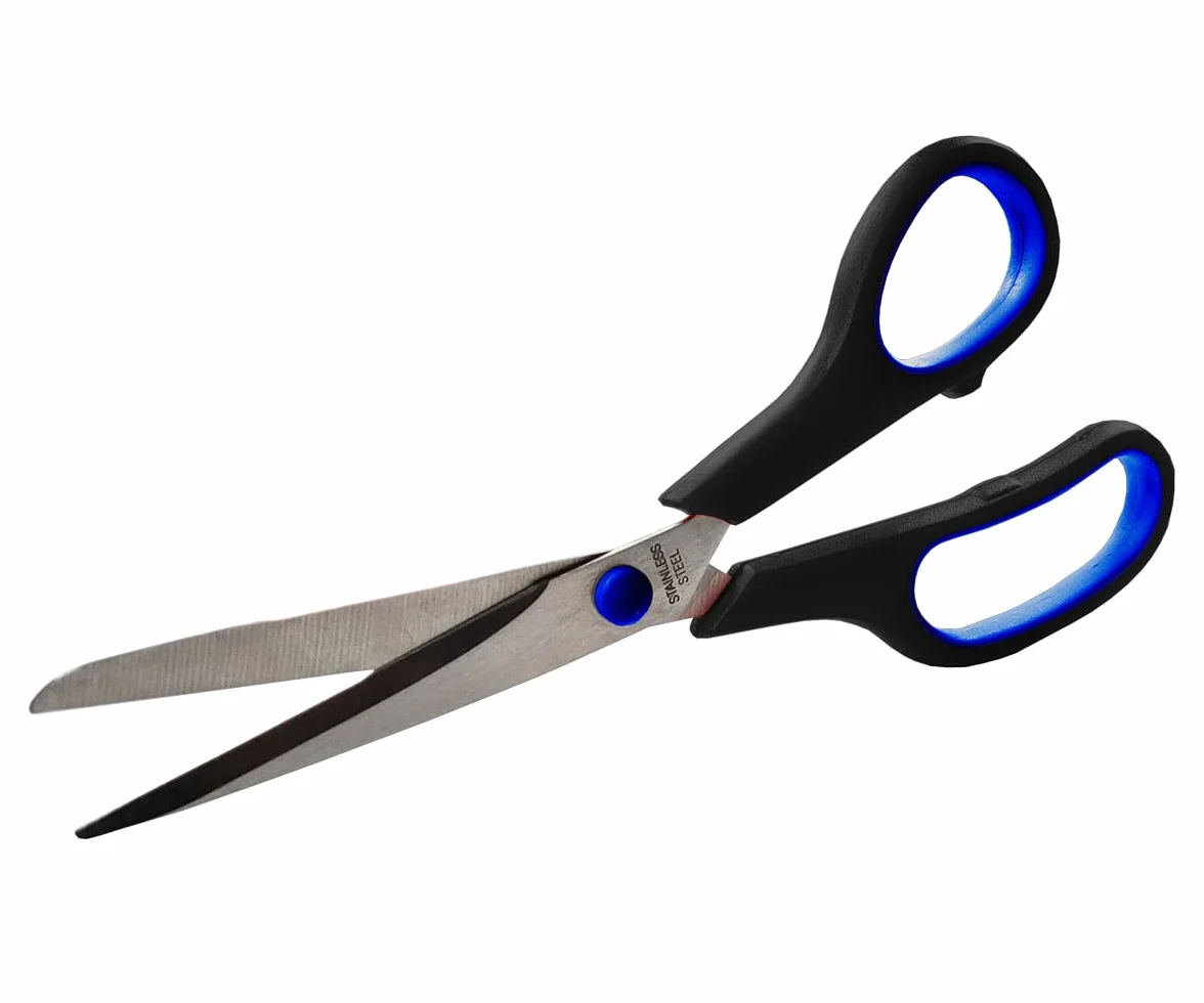 Forbici con Impugnatura Morbida e Lame in Acciaio, 21 cm, Super Affilate, Multiuso per Scuola, Ufficio, Casa, Carta, Cartone, Stoffa, Feltro, Taglio di Precisione (Blu & Nero)