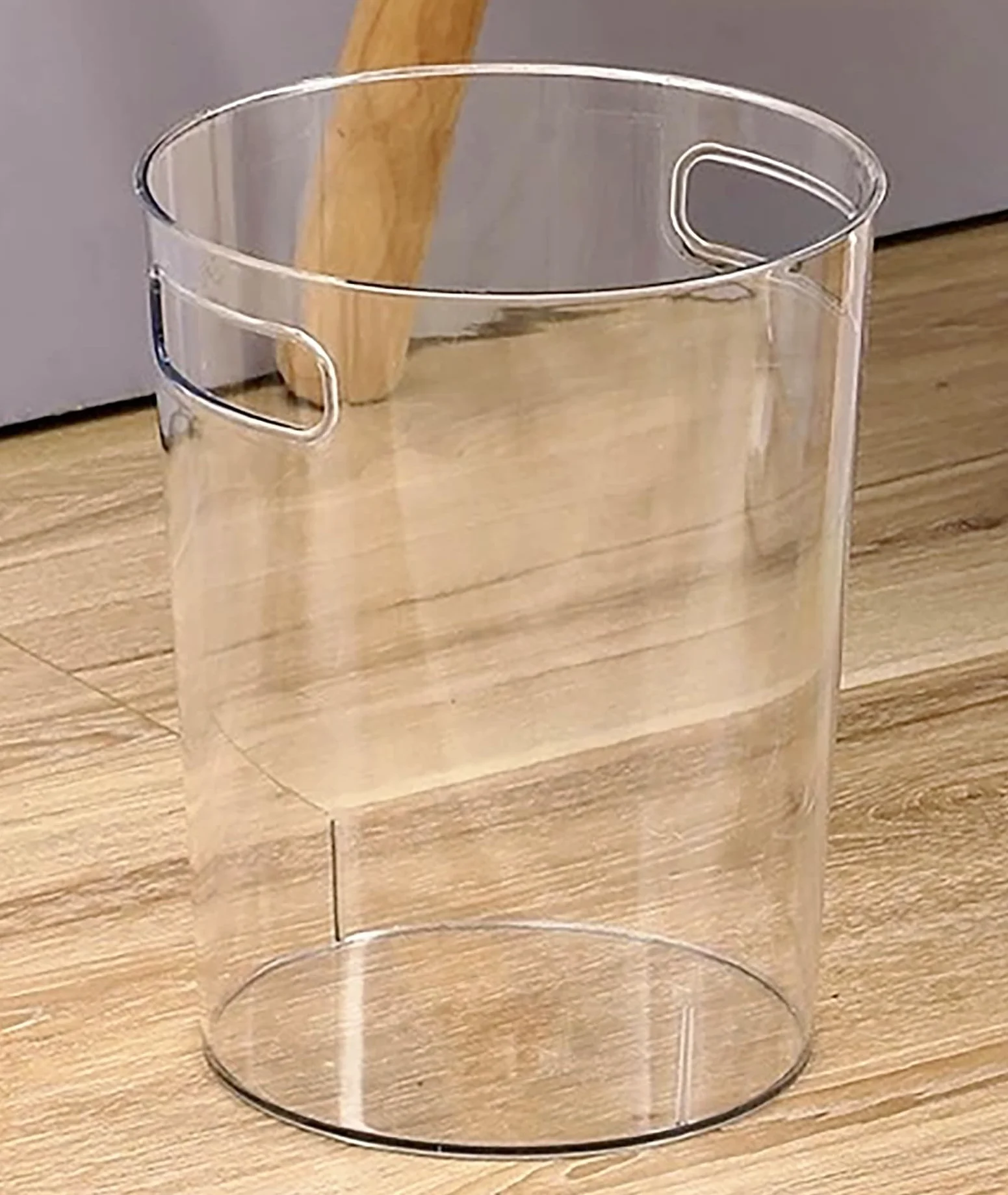 IPEA Cestino per la Carta in Plastica Trasparente - 22 X 19 cm - Design Minimal ed Elegante - Cestino Getta Carta Riciclaggio per Ufficio, Casa, Camera - Cesto Spazzatura per Scrivania, Tavolo