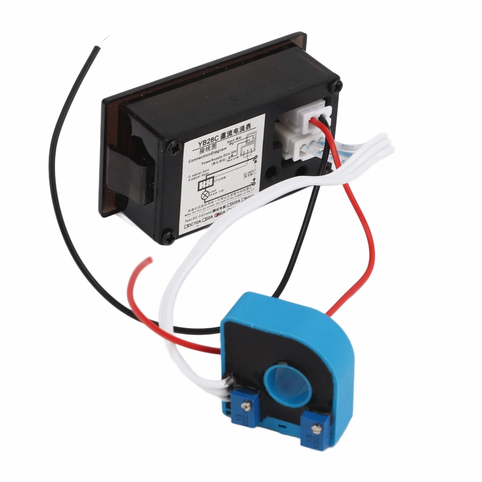 Mini Amperometro Digitale Misuratore di Corrente Amp Pannello Display a LED Amperometro con Sensore Hall LED Display Digitale 50A Misuratore di Corrente Ad Alta Precisione