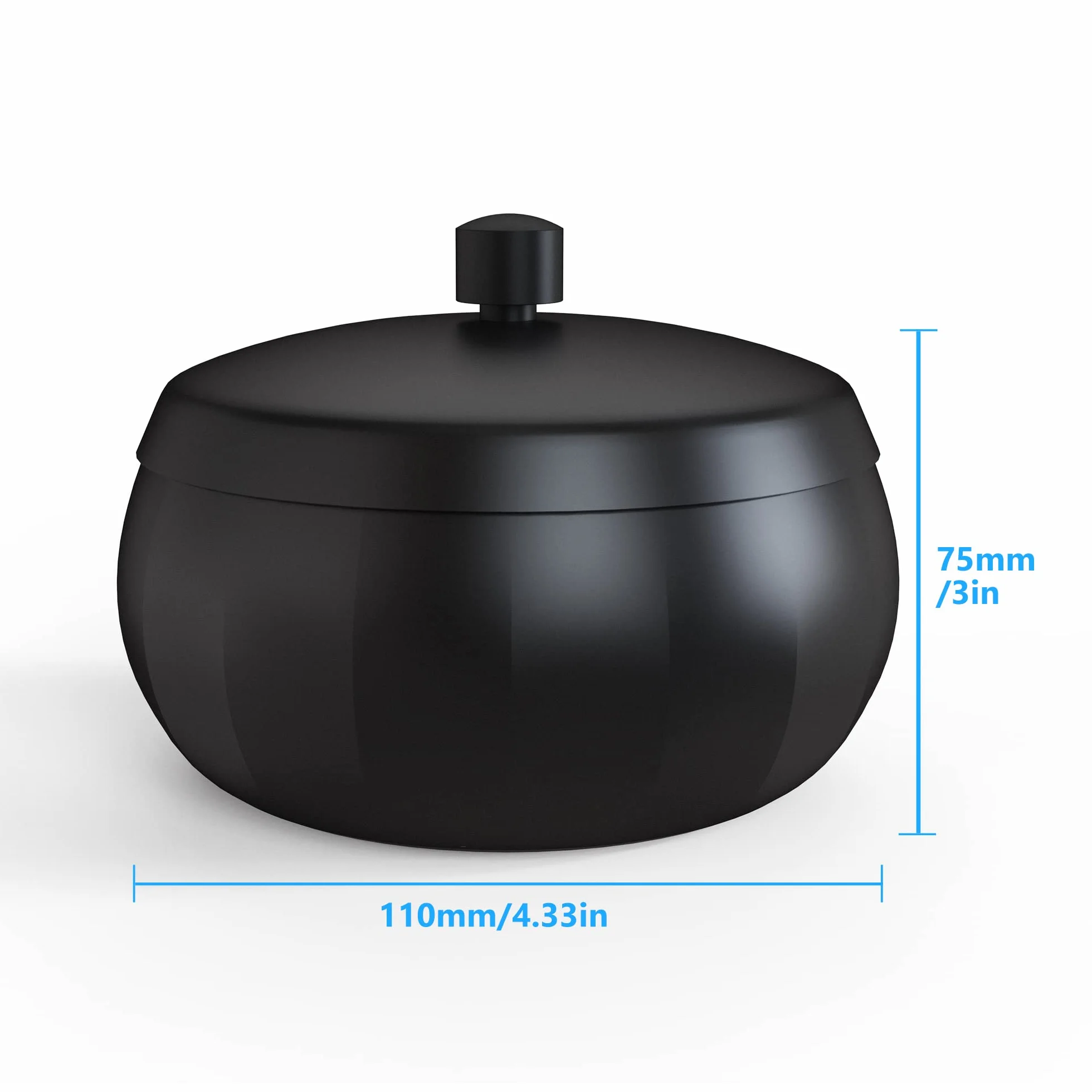 Posacenere in Acciaio Inossidabile con Coperchi, Vassoio Cenere Inodore Senza Fumo, per Ufficio Casa Balcone Esterno (Nero)