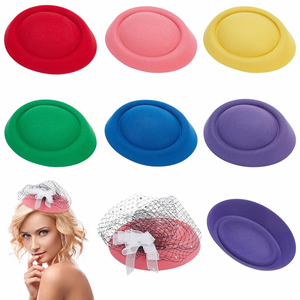 NBEADS 6 Pz Base per Fascinator per Cappello Rotondo, 16x13.5x3.9cm di Stoffa di Velluto Cappello di Fascinator Base Mini Cappello Base di Modisteria Fascinator per La Festa Nuziale Fai da Te