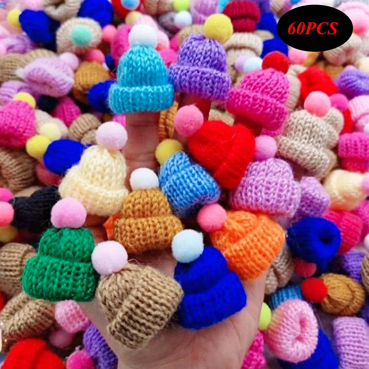 Niaciswe Mine Cappello di Lana per Bambole 60 Pezzi Mine Berretti da Fai da Te Lavorati a Maglia