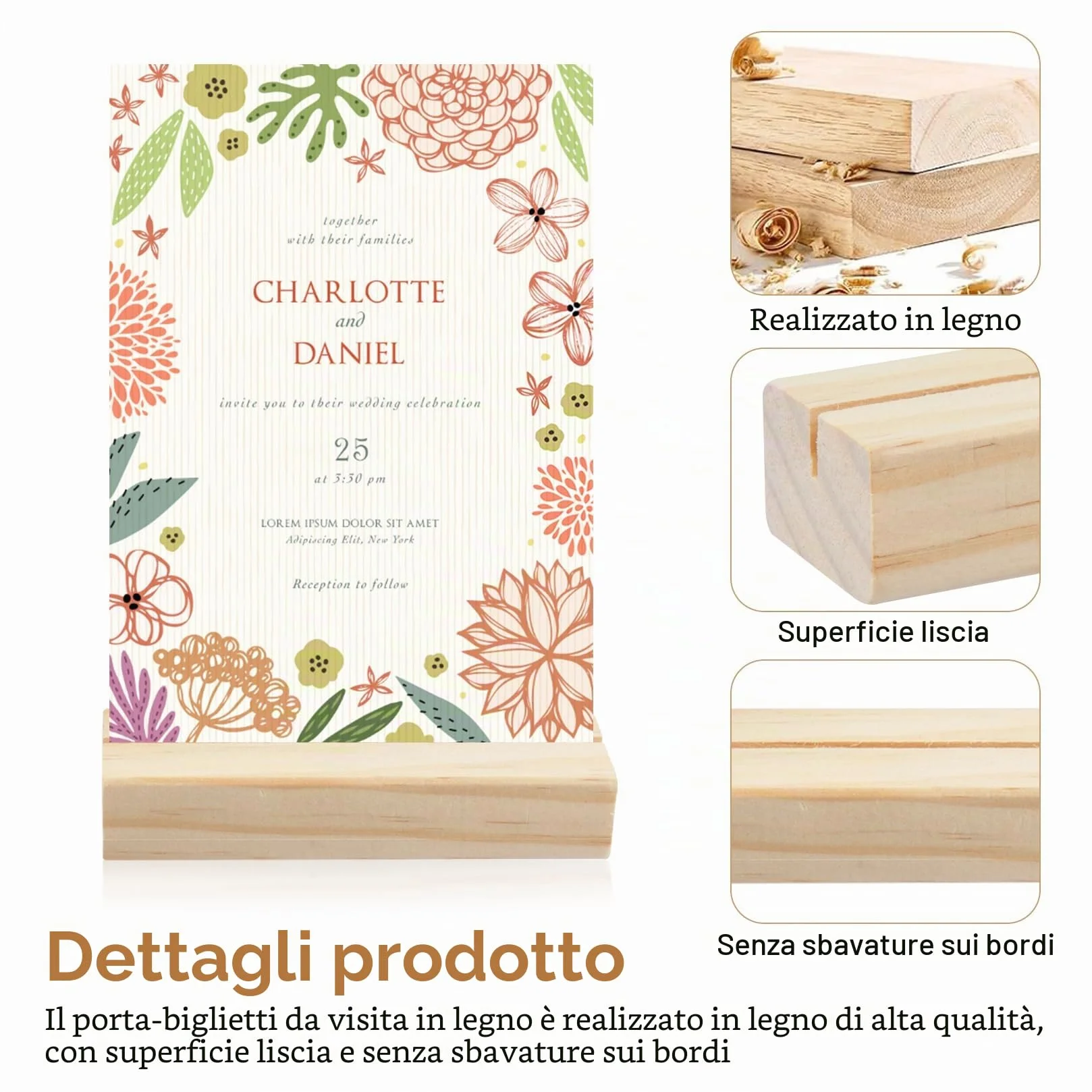 12 Pz Segnaposto Legno Supporto, Segnaposto Tavolo in LegnoPorta Menu da Tavolo, Porta Carte Menu, Porta Biglietti da Visita in Legno per Matrimonio Compleanno Comunione ristoranti feste