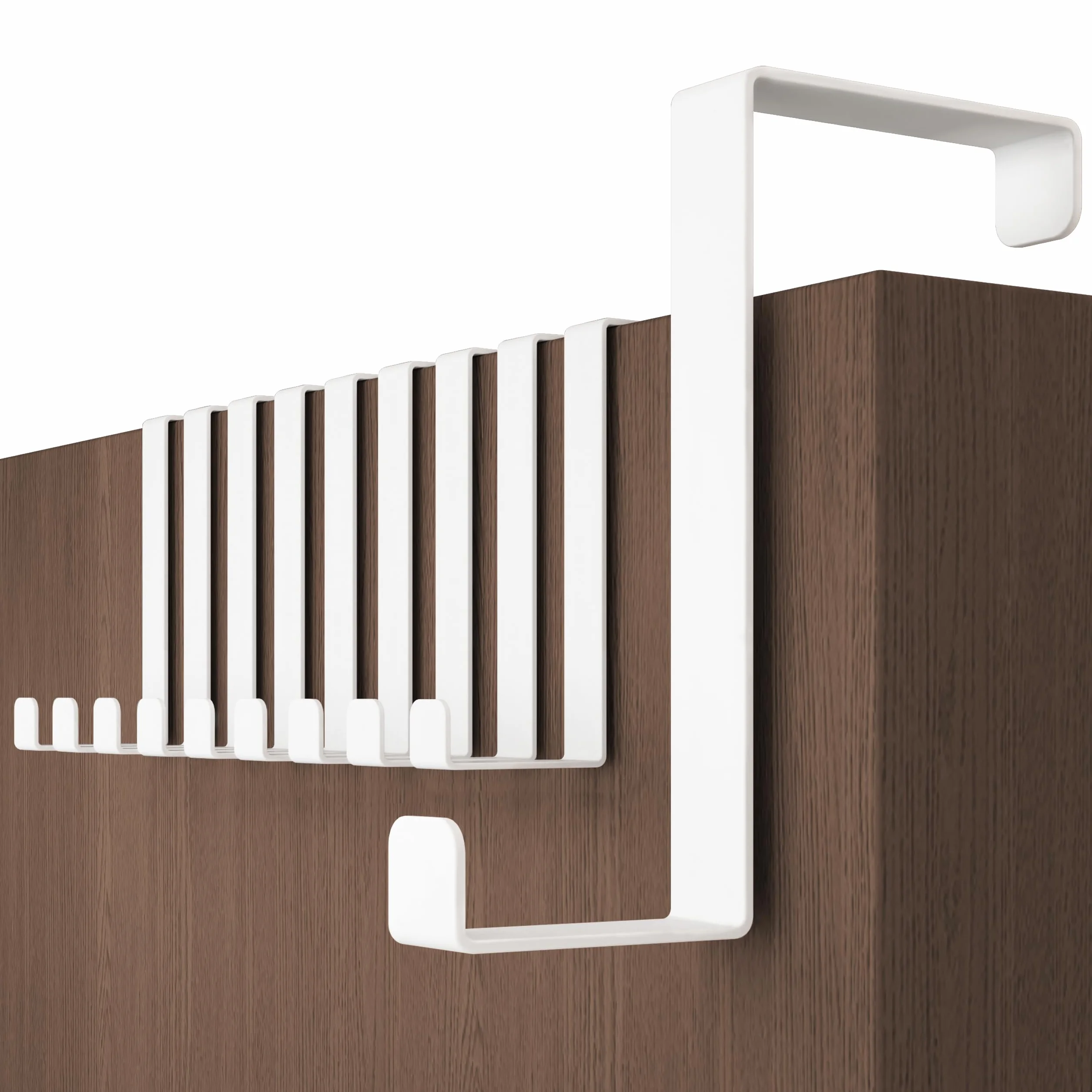 Menz attaccapanni da porta 10 pezzi bianco ganci 4,1 cm e 4,6 cm resistenti