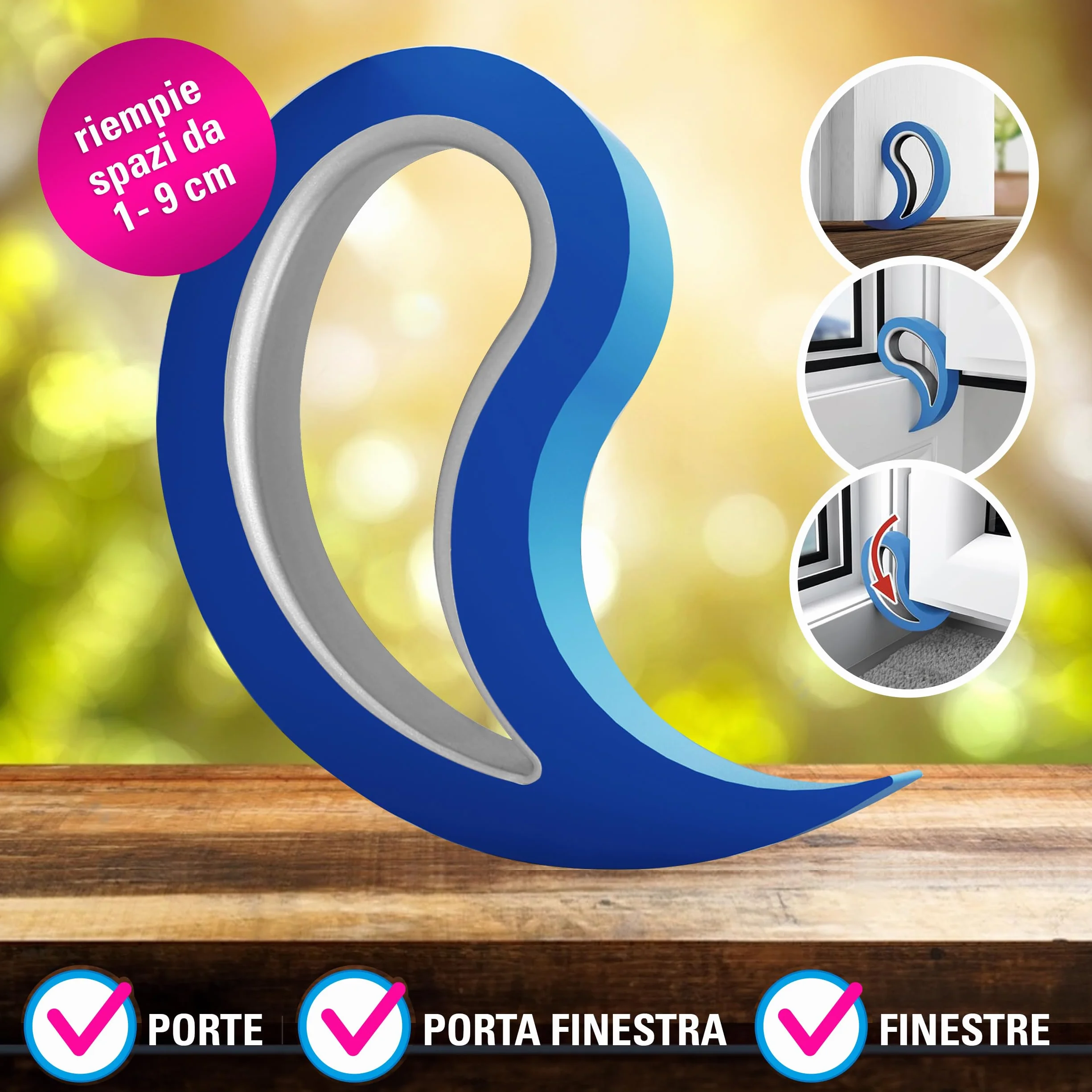 Stoppy, Stoppi, Fermafinestre, Fermafinestra, Fermaporte, Fermaporta, set di 2 (disponibile in 14 colori) (Bianco)