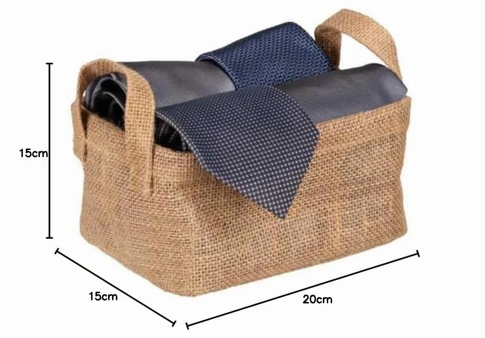WENKO Cestello portaoggetti Juna S, cestello decorativo in iuta 20x15x15 cm, marrone