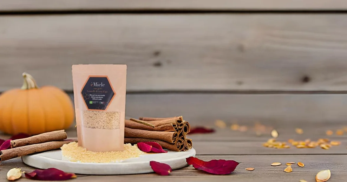 èMiele - 200 gr di granelli di pura cera d'api, biologica, italiana, ideale per cosmetici, panni di cera alimentari e candele