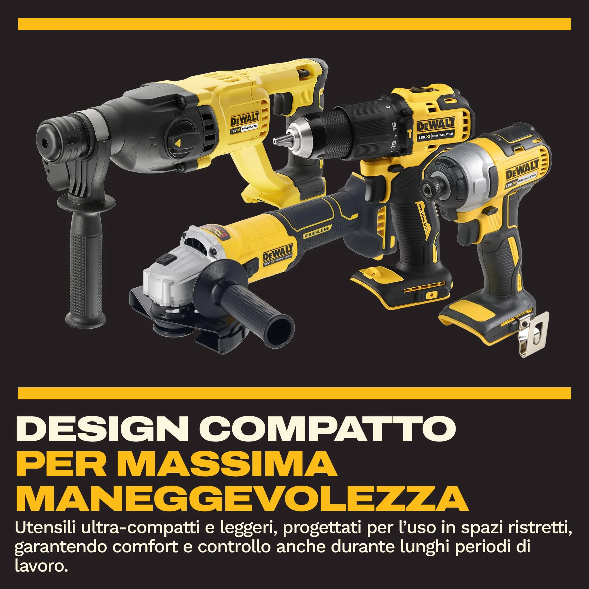 DEWALT Kit Combo 18V 4PC con 3 batterie 4Ah DCK424M3-QW