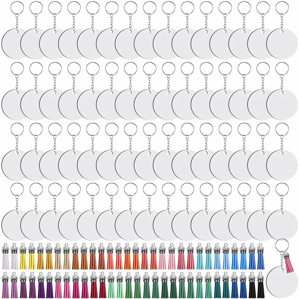 Set di 240 pezzi pezzi grezzi a sublimazione di ganci rotondi a sublimazione, ornamento grezzo, trasferimento del , nappe