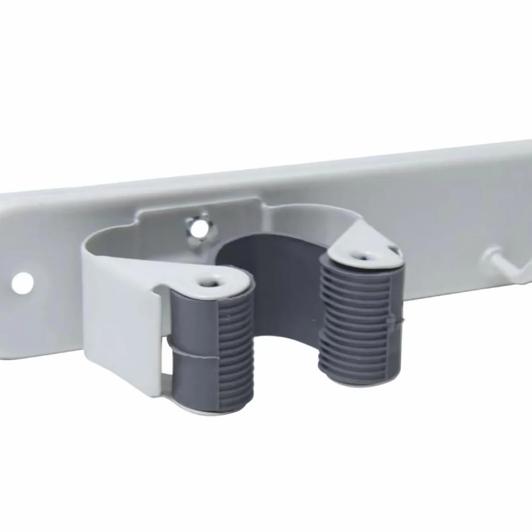 PARENCE.- Supporto da parete a triplo avvitabile per scopa e accessori - Gancio per scopa 3 supporti + 2 ganci - 37cm