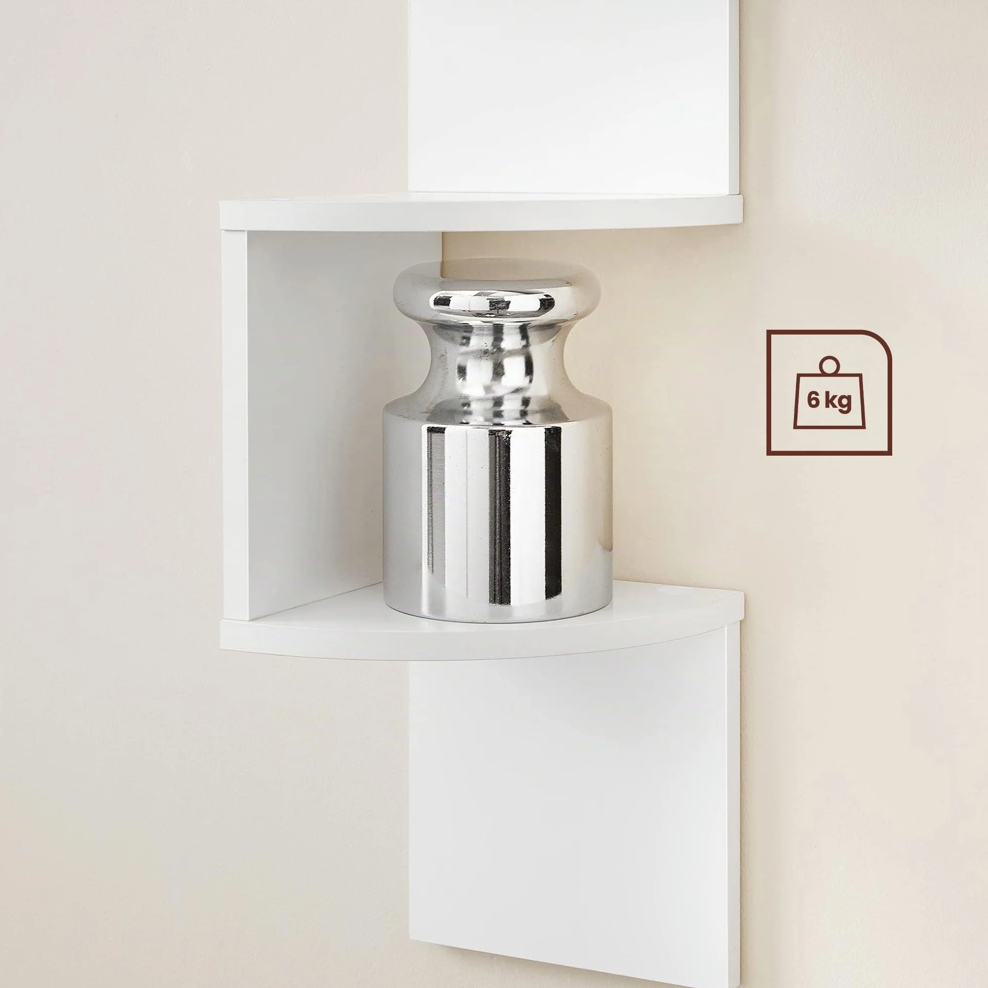 VASAGLE Libreria Angolare, Mensola Angolare da Muro, Scaffale da Parete a 5 Ripiani, 126 x 20 cm, in Camera da Letto Soggiorno Bagno Studio, Porta Piante, Bianco Nuvola LBC20WT